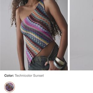 Multicolor Asymmetrical Knit Top